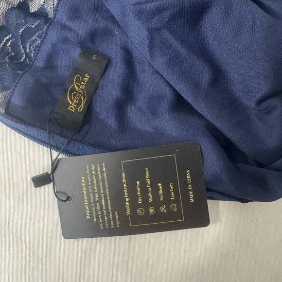 Dressystar Women's Lace Dress Midi Navy Blue Sleeveless Round Neck Layered S - Picture 6 of 10